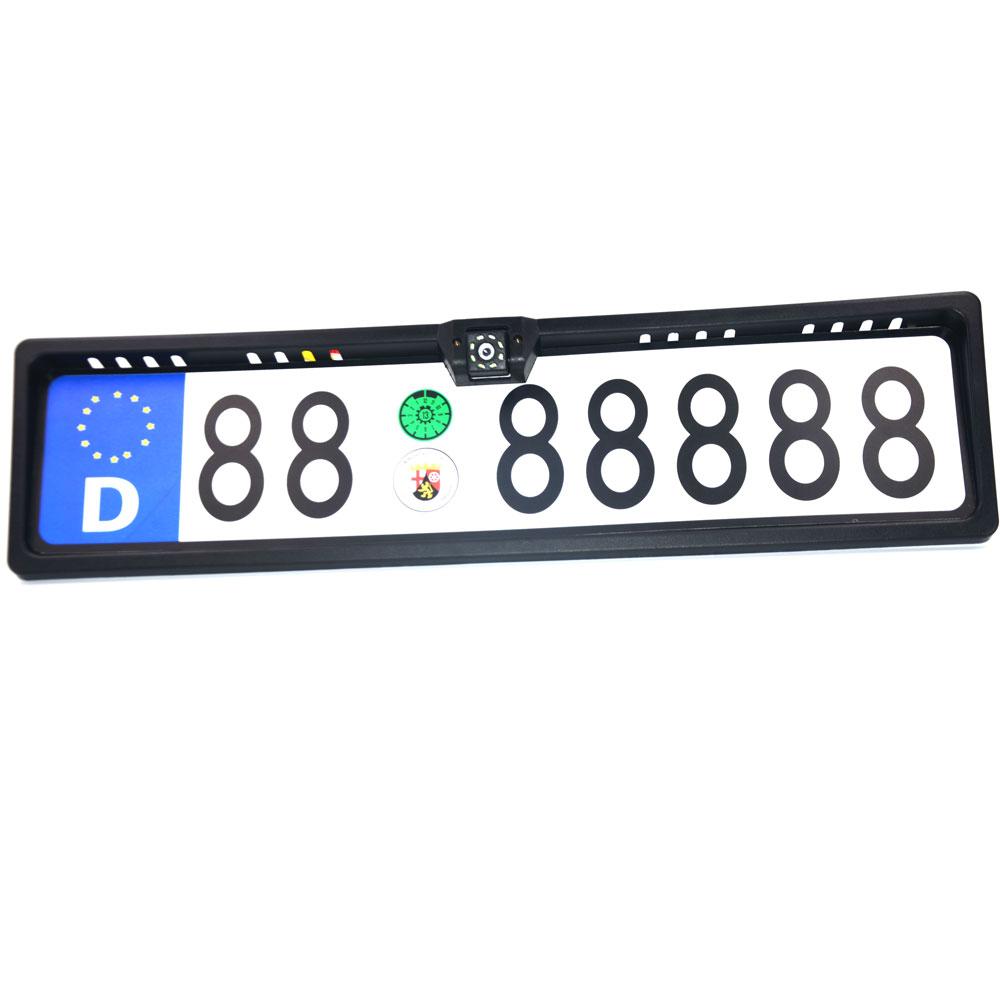 EU European License Plate Frame with Camera Waterproof Night Vision Reverse Backup for Parking