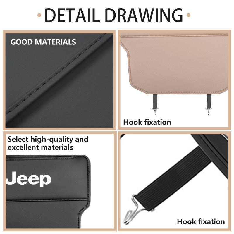 Leather Car Seat Back Anti Child Kick Pad Protector Mat Anti-Dirty Pad Storage Bag For Jeep Cherokee Patriot Liberty Wrangler JK AKY1