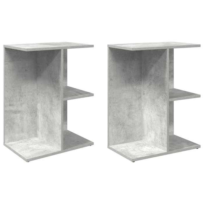 VidaXL Tables de chevet 2 pcs gris béton 46,5x29x61 cm bois ingénierie, table de nuit, table de lit, table de bout, armoire 858657