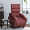 Recliner with Rising Assistance Burgundy Artificial Leather