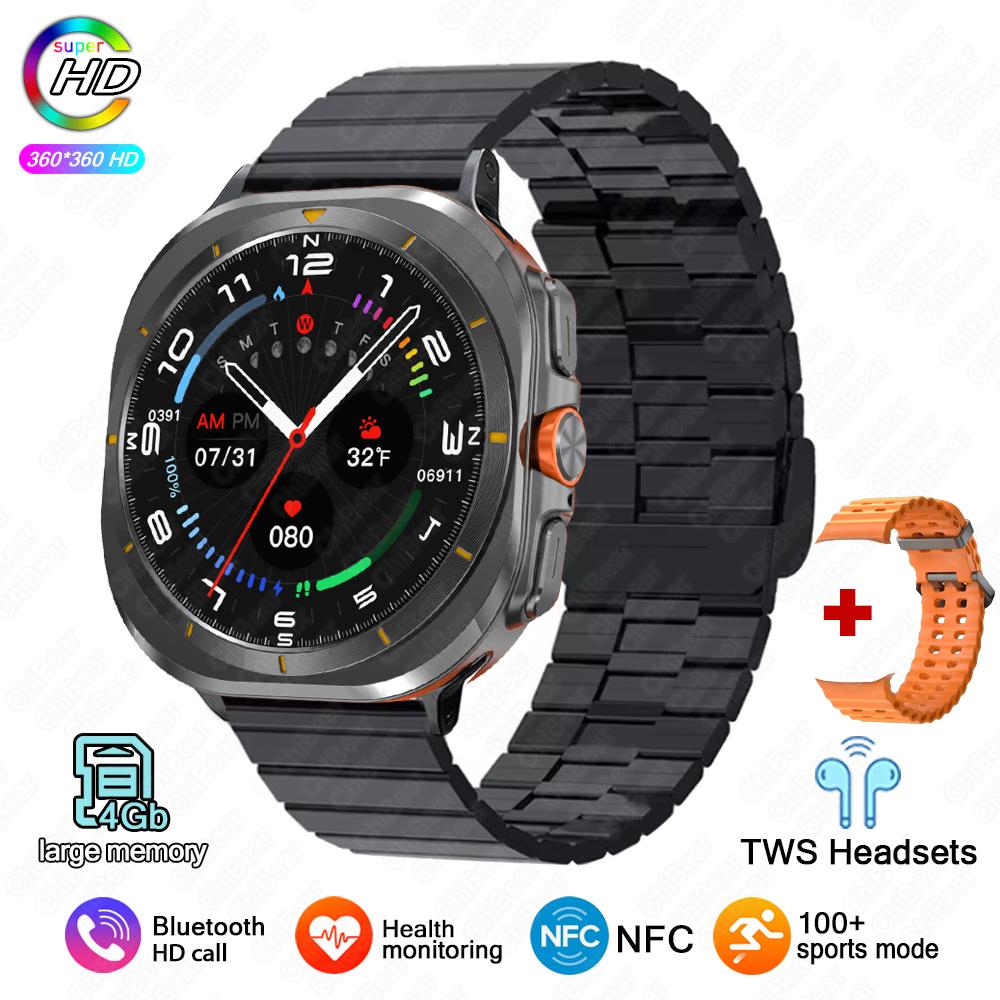 2025 New Smartwatch Watch 7 Man Woman Sports Outdoor Compass Bluetooth Call 32GB NFC Heart Rate Weather For Samsung Smartwatch