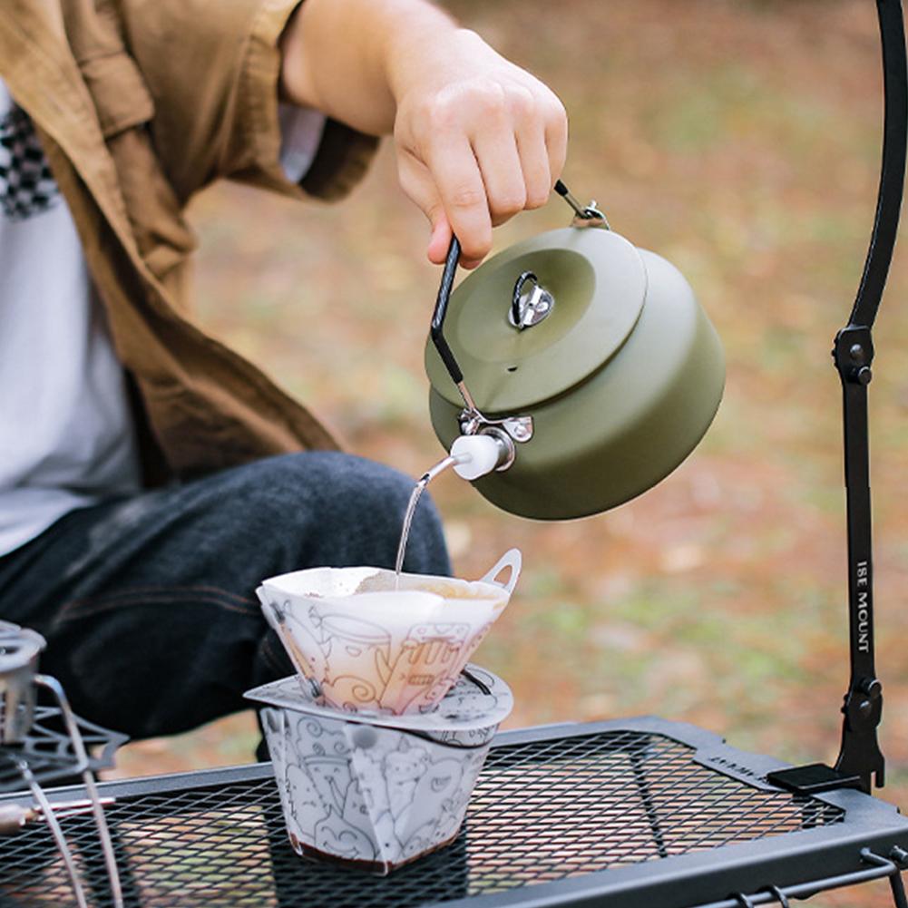1L přenosná pískací konvice s rukojetí Varné varné konvice 304 Nerezová ocel pro venkovní cestování Kempování Vaření