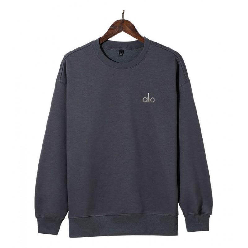 Unisex Baumwoll Oversize Rundhals-Sweatshirt Mit Gesticktem Buchstaben-Design Streetwear Lässiges Langarm-Oberteil