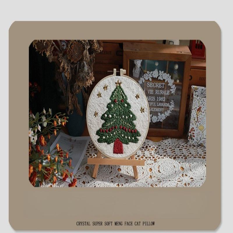 1pc Christmas Pattern Embroidery DIY Craft Kit - Creative Craft Sewing