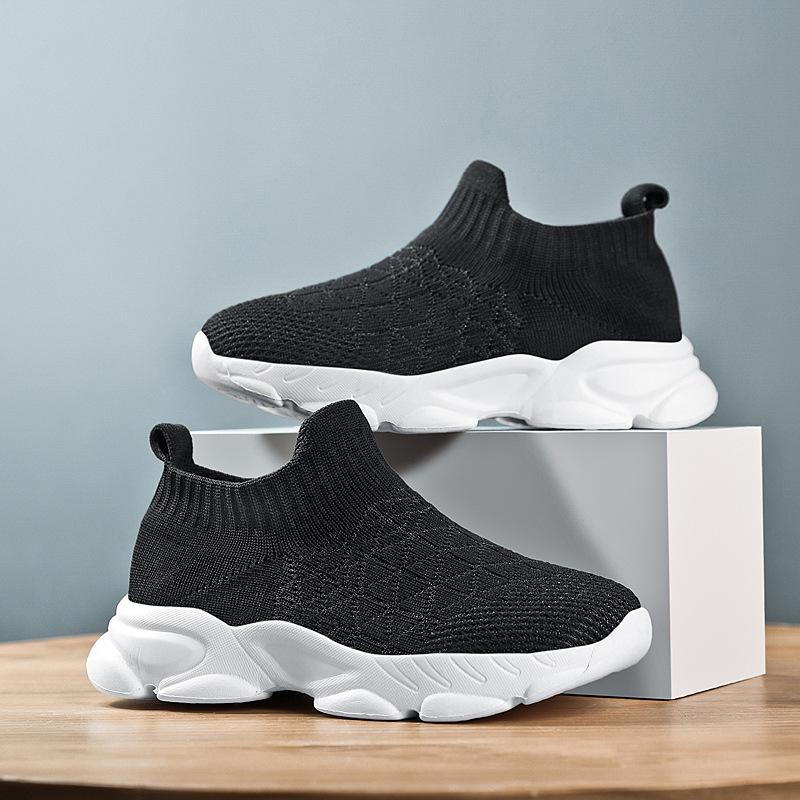 Kids Sock Sneakers Breathable Mesh Slip-on Casual Shoes Lightweight Soft Sole Running Shoes for Girls