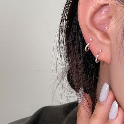 Senso de Design Único, Brincos Pendentes de Zircônia em C para Personalidade Nicho Feminina, Temperamento Fashion, Brincos Versáteis