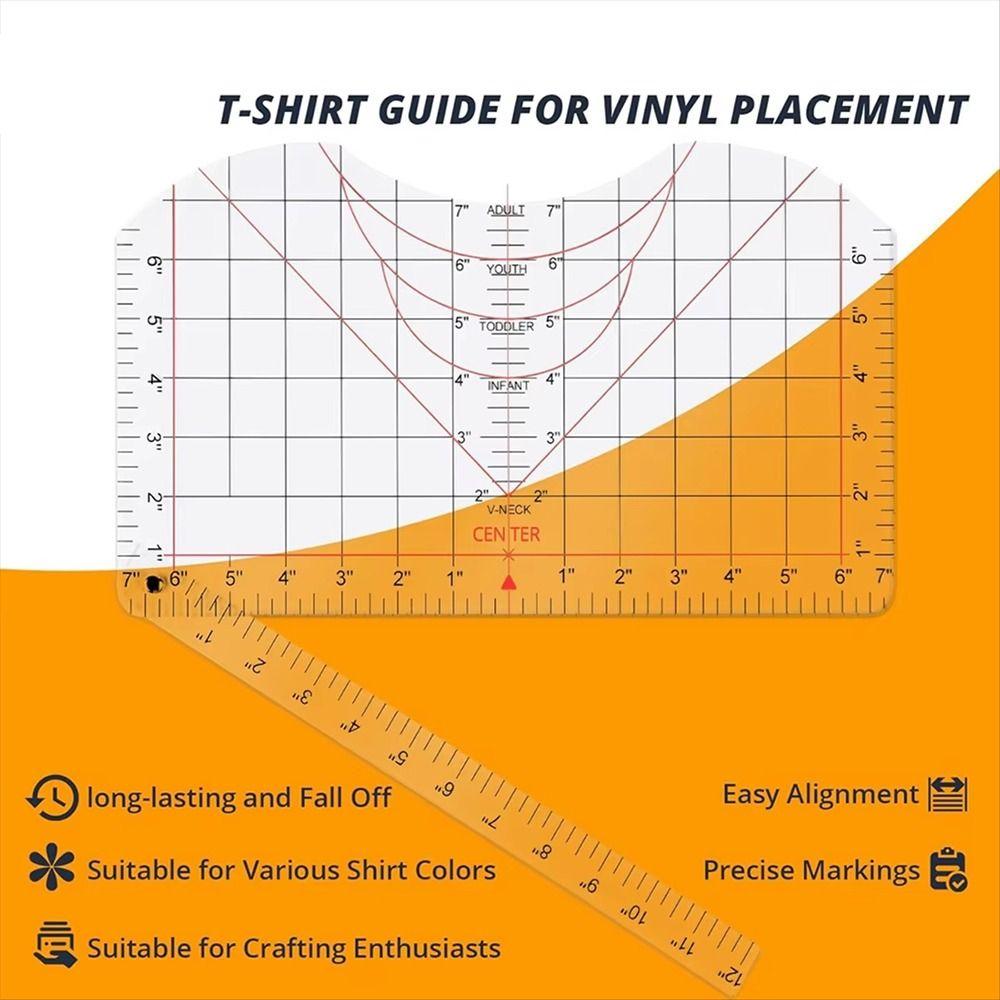 Acrylic T-shirt Measurement Tool All-in-ONE T-shirt Calibration Tool Ruler  Heat Press