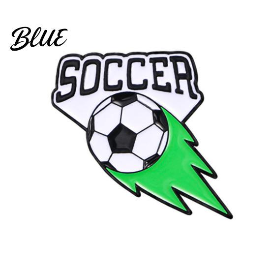 Denim Jacket Pin Enamel Brooch Zinc Alloy Texture Football Shape