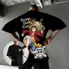 T-shirt Anime Luffy Oversize Pezzo Unico Uomo Cotone Manica Corta Streetwear Stampa Grafica Estate 2026 Top Casual Abbigliamento Y2k