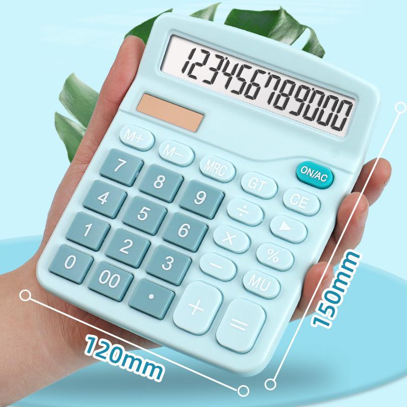 Office 1PC Transparent Gradient Large Button Calculator Large Screen Electronic Calculator 12 Digit Student Specific Calculator