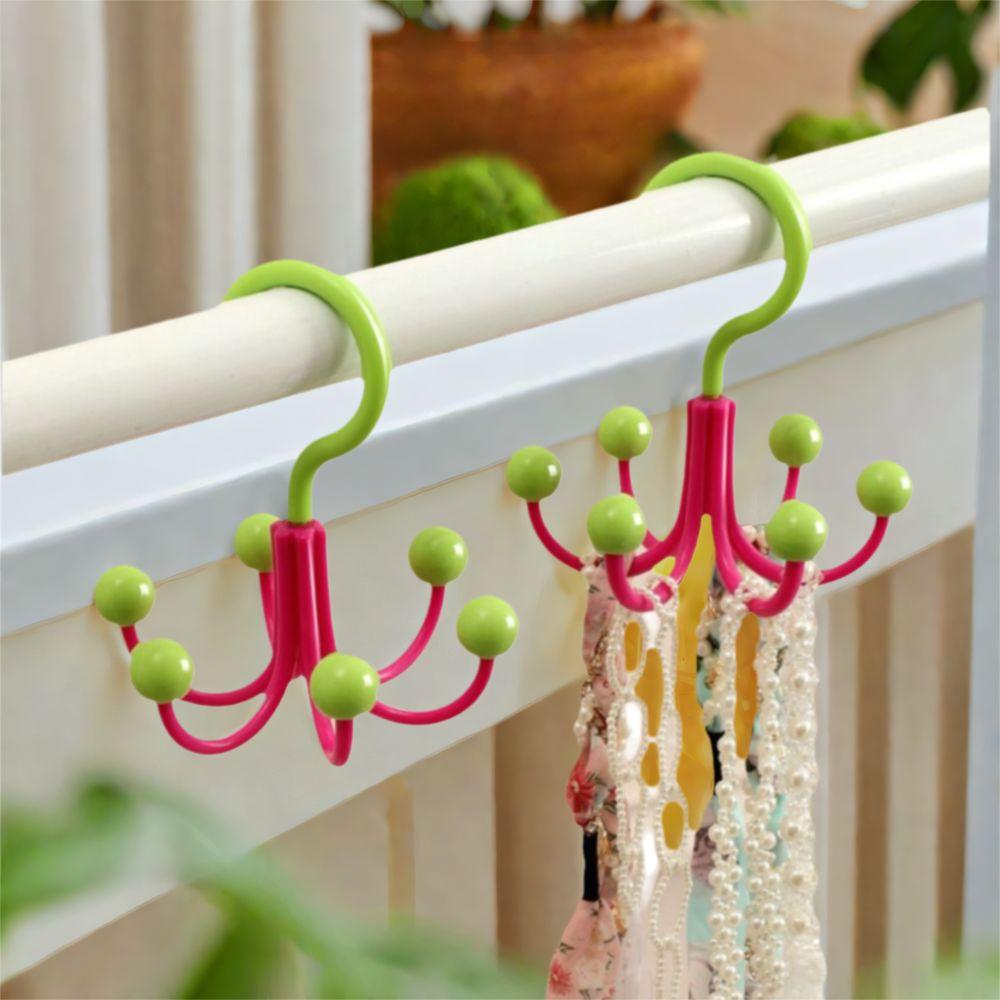 6pcs Portable Rotating Hook Space-Saving Multi-Functional Hooks Hat Tie Bag Hook  Home Storage