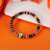 Halloween Skeleton Ghost Pumpkin Pattern Bracelet For Women Soft Clay Pottery Beaded Bangles Party All Saints' Day Jewelry Gift