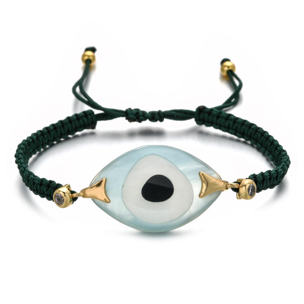 Boho Evil Eye Bracelets Handmade Braided Chain Lucky Jewelry Big Eye Trendy New Fashion Gifts for Women
