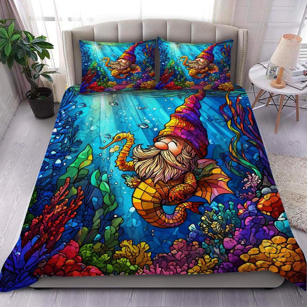 Crystal Duvet Cover for Kids Queen Lightweight Quilt Cover with 2 Pillowcase Ice Crystal Winter Themed Bedding Sets No Comforter