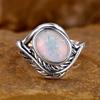 Silver Color Oval White Opal Ring for Women Party Fine Jewelry Engagement Wedding Bands Lover Gift