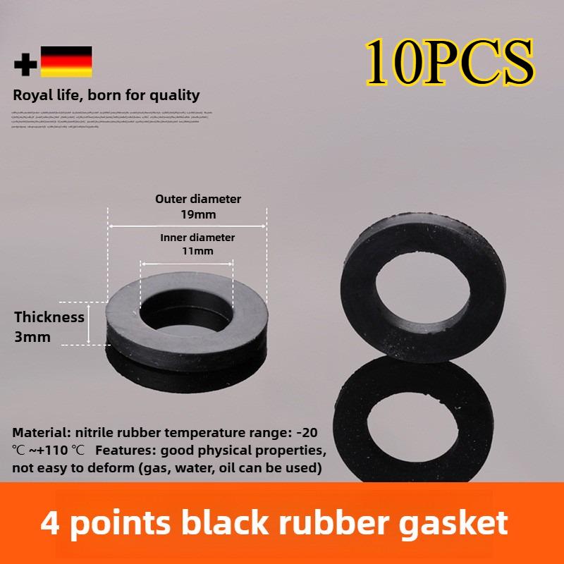 10pcs Silicone Gasket Seal Ring, Corrugated Hose 4/6/1 Inch, White Rubber Flat Washer PTFE Gasket for Water Pipe