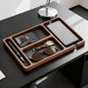 Paper Organizer Tray Natural Wooden Storage Box Table Top Organizer for Pens Cables Eyeglasses Cord Book Storage Entryway Living