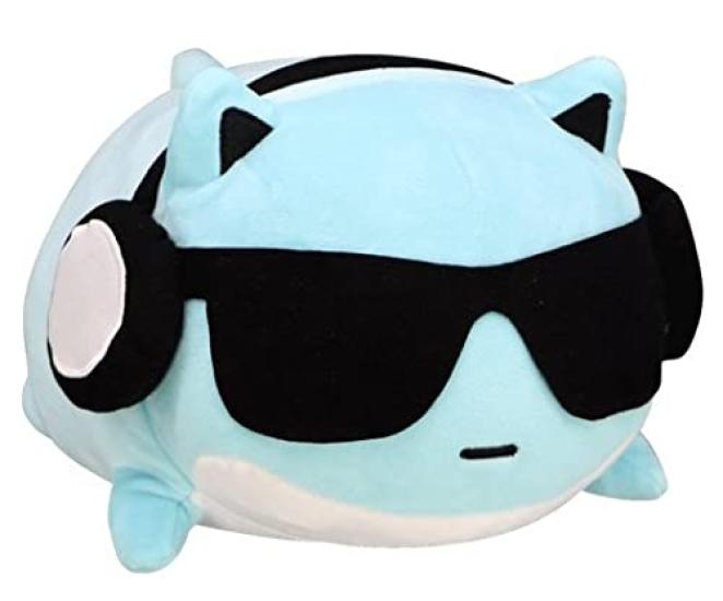 

Blue Ham Ham Lying Down Big Plush Toy with Sunglasses (Single Item)