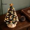 Seasonal Interior Decor Lighted Christmas Tree Decoration, Resin Tabletop Xmas with Warm LED Compact Trees Lights, Battery Operated Holiday