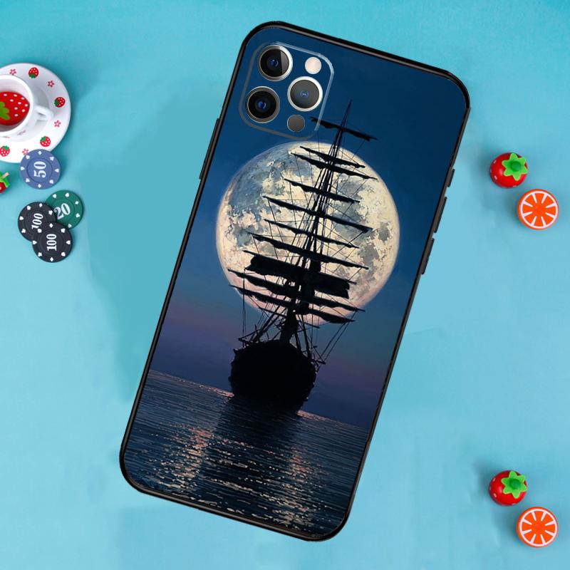Sailing Ship Pirate Ship Phone Case For iPhone 17 Air 14 16 15 11 12 13 Pro Max 12 13 Mini 15 16 Plus 16e Cover Funda