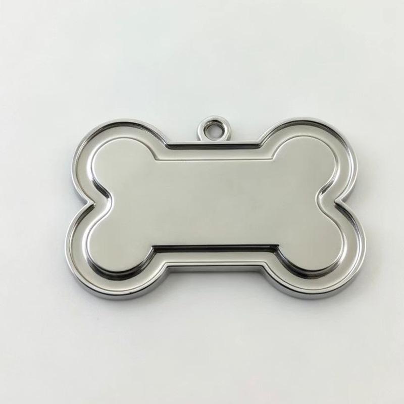 Zinc Alloy Dog Bone ID Tag - Laser Engraved, Anti-lost Military Pendant for Pet Collars