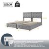 Polsterbett 180x200cm, Hydraulisches Stauraumbett, Hohes Boxspringbett, Multifunktionales Doppelbett, Hautfreundlicher Samtstoff, Grau
