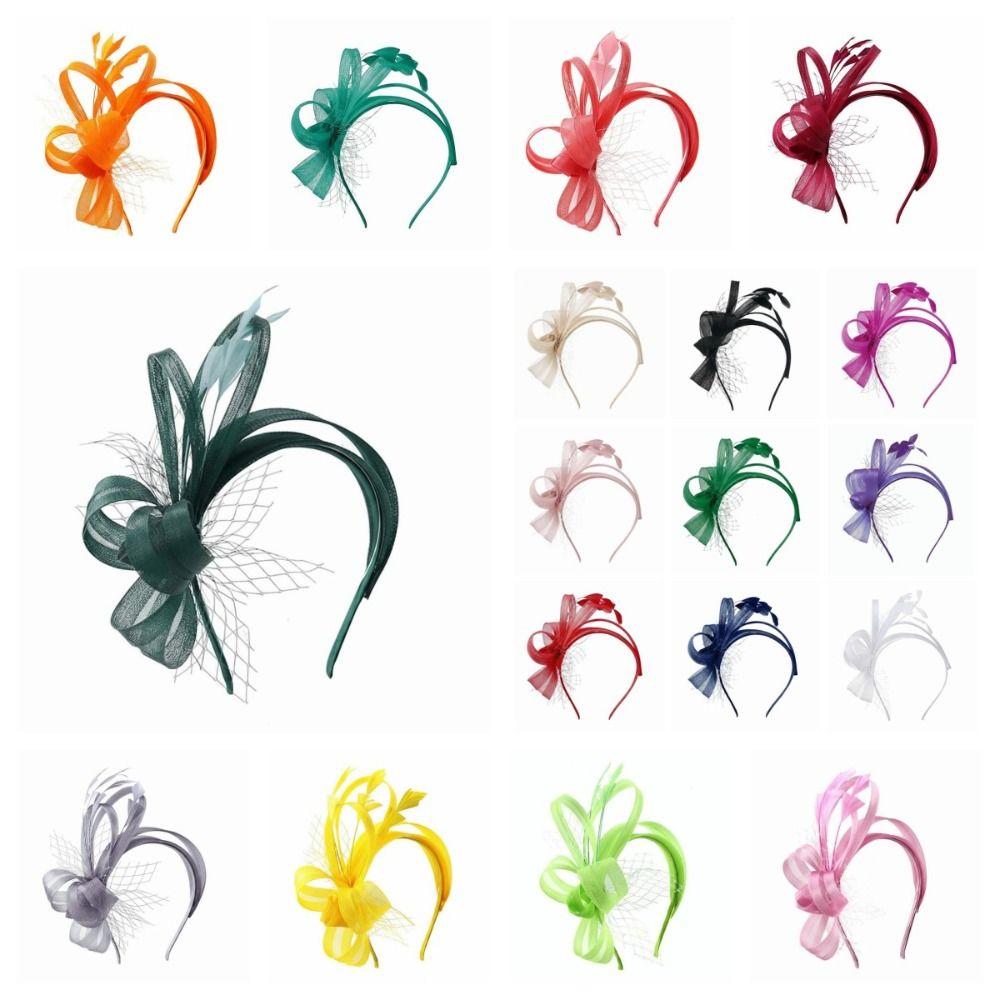 Haarschmuck Feder Netz Stirnband Einfarbige Vintage Elegante Fascinator Haarreif Kopfbedeckung Kreativ