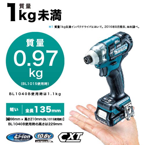 Makita Impact Driver TD111 10.8V Blue 135Nm Torque 4Ah Battery X2 Charger Included