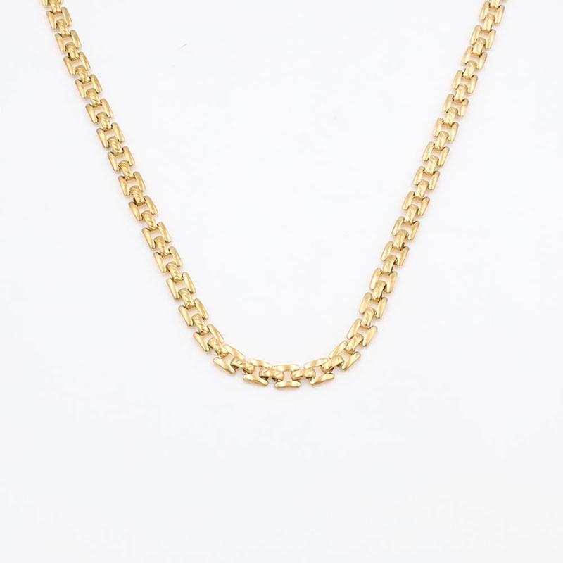 Unisex Retro Hip-Hop Metal Cuban Chain Watch Band & Necklace Bracelet Set