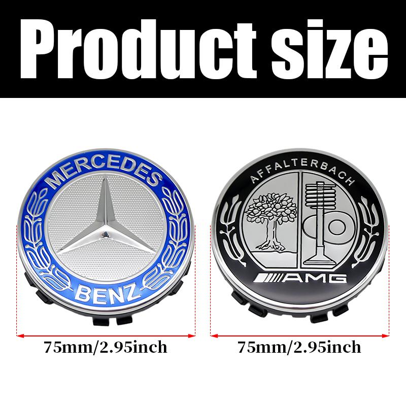 Benz Car 75mm Car Floating Wheel Center Hub Caps Cover for Mercedes Benz B/C/E/S Class A Class C200L GLC GLK CLA Accessories. CI1