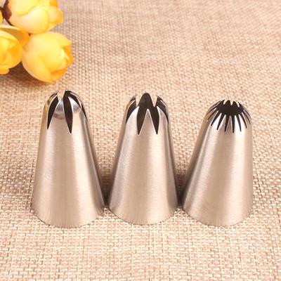 3Pcs Cream Cake Icing Piping Cupcake Nozzles Pastry Tips Fondant Cake Decor
