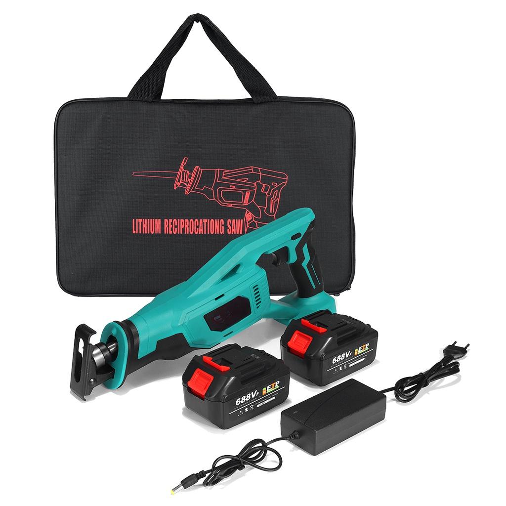 Green Cordless Reciprocating Sawmachine Portable Replacement Electric Saw Metal Wood Cutting Machine Power Tool for 18V Battery 688VF