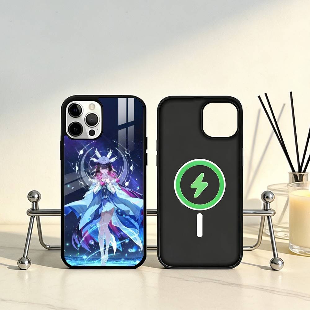 Genshin l-Impact C-columbina Handyhülle Für iPhone17,16,15,14,13,12,11 Plus,Pro Max Magnetisch Für Magsafe Kabelloses Laden