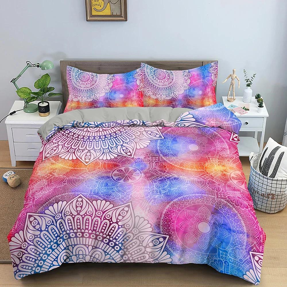 Mandala Pattern Bedding Set Floral Flower Duvet Cover Set Luxury Cozy Quilt Cover For Bedroom King Full Twin Bedclothes 2/3Pcs