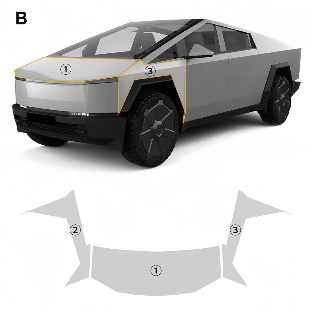 Tesla Cybertruck TPU Car Cover - Invisible Protective Film for Full body Paint Mask