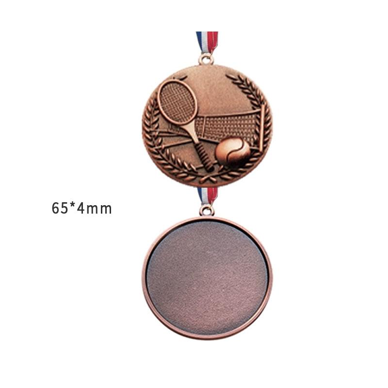 Customization Metal Tennis Baked Paint Medal Sports Meeting Children's School Souvenirs Award Hanging Around the Neck Decor, 2Pc