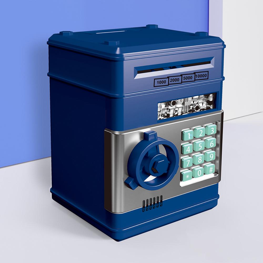 Piggy Bank Electronic Mini ATM Money Saving Box Safe with Password Code Cash Coins Auto Scroll