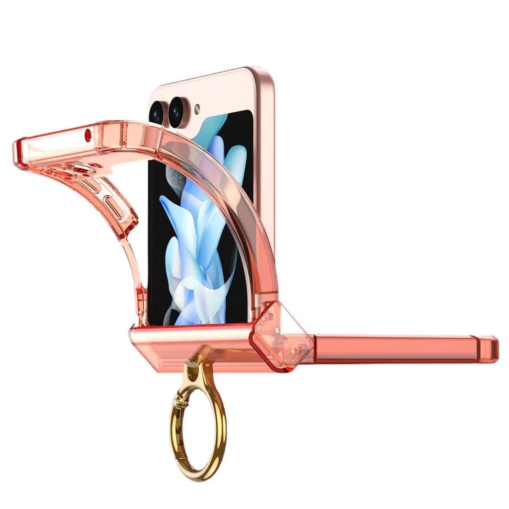 Suitable for Samsung Flip5 Mobile Phone Case Folding Screen Full Inclusive Airbag Wireless Charging Flip5 Shaft Ring Protection Case