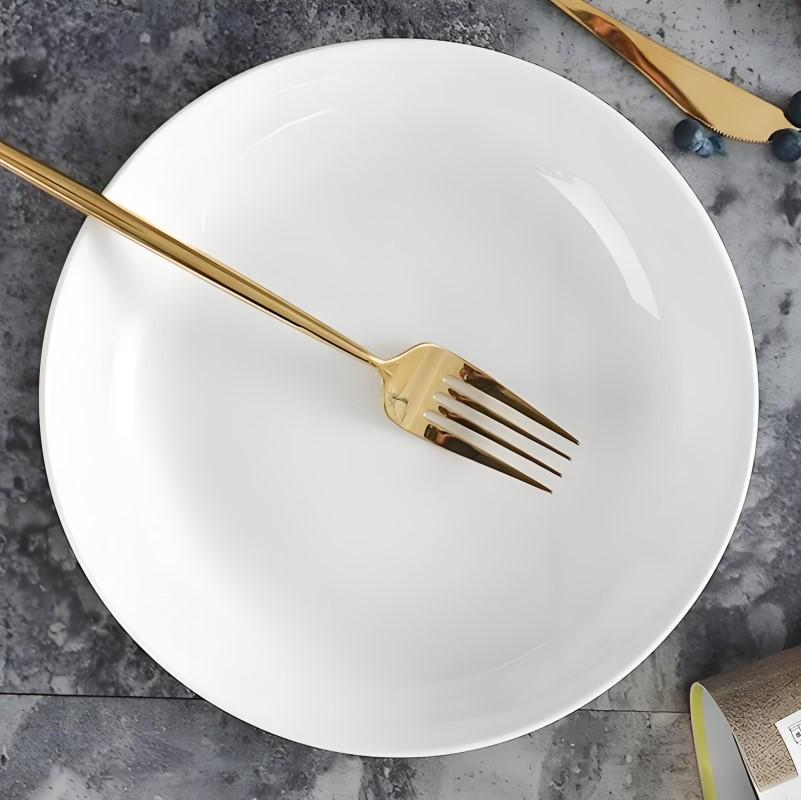 8 Inch, Bone China Deep Dinner Plate, Ceramic Restaurant Dinner Plates, Soup Plates, Porcelain Dinnerware China