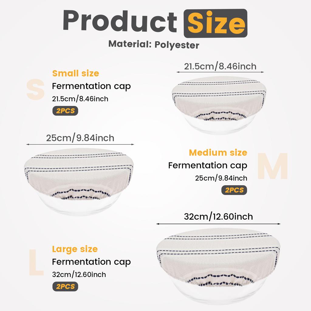 6Pcs Bread Ferment Cover Elastic Reusable Dust Cloth Covers Sourdough Starter Jars Covers Dough Baking Fermentation Cloth Liner