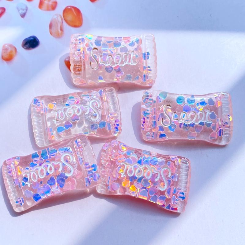 10Pcs Kawaii Cute Mixed Transparent Candy FlatBack Resin Cabochons Scrapbooking DIY Jewelry Craft Decoration Accessories G56