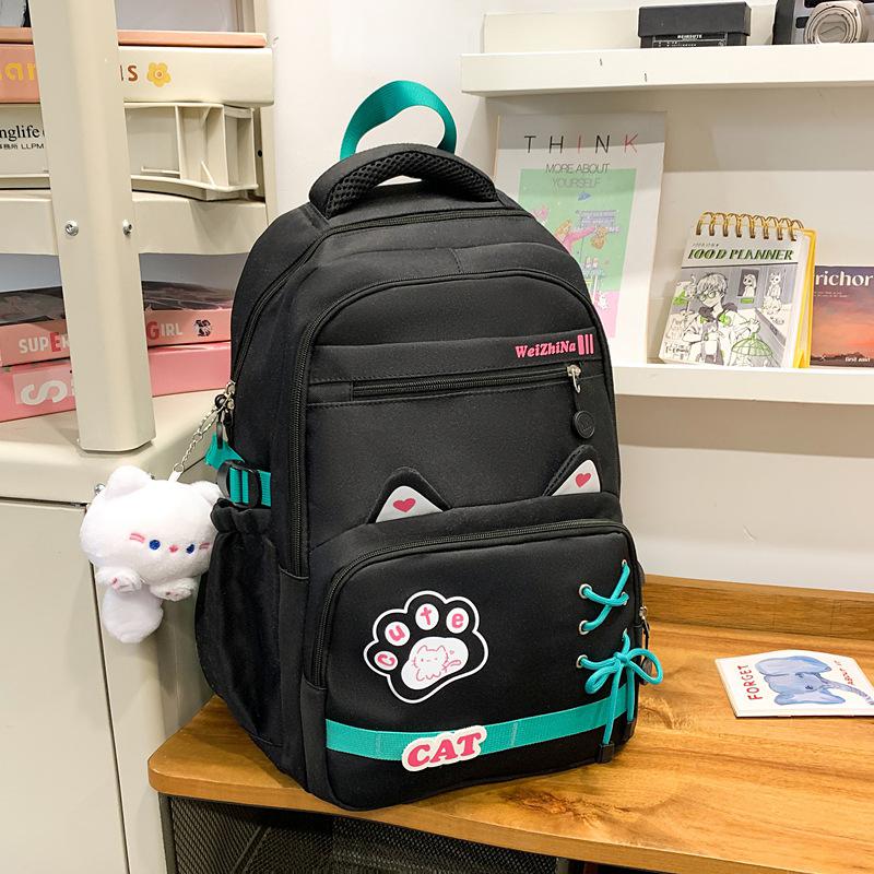 School Bag 2025 New Cute Ins Korean Version Large Capacity Junior High School Student School Bag Versatile Sweet Backpack Lightweight Backpack