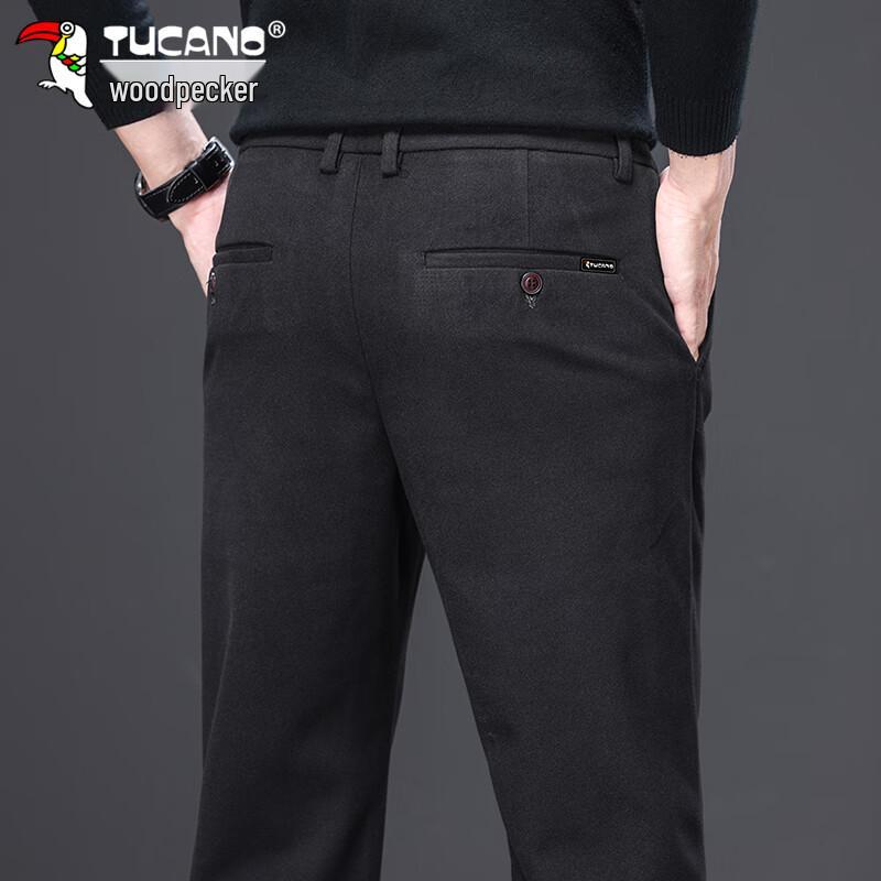 Tucano Men's Autumn/Winter Straight-Fit Business Casual Woolen Trousers