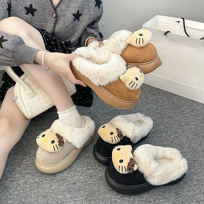 New Autumn New Versatile Comfortable Baotou Slippers Female Cute Cartoon Kitten Baotou Slippers Female