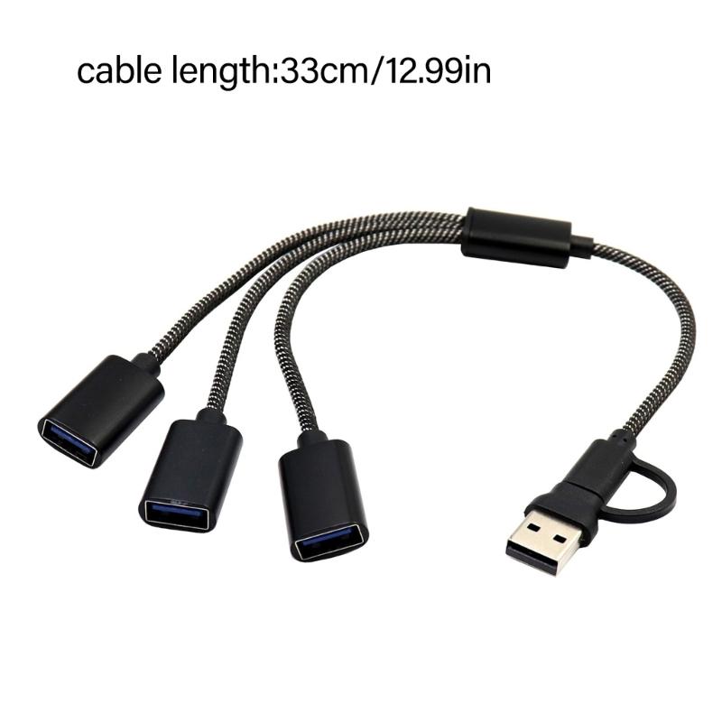 USB Type C Port To 2/3 USB2.0 Splitter Simultaneous Charging And 480Mbps Data Sync For Electronics