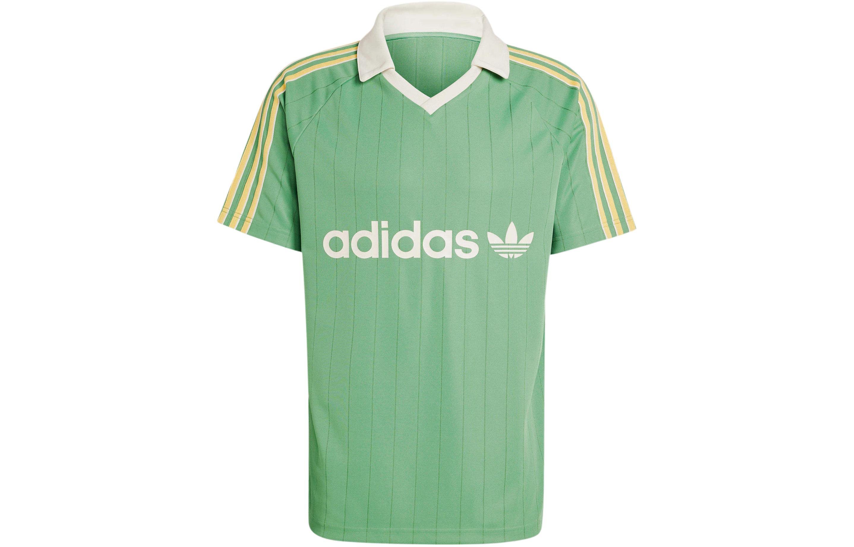 

adidas Men s Logo Pinstripe Jersey Green IR9381 XL