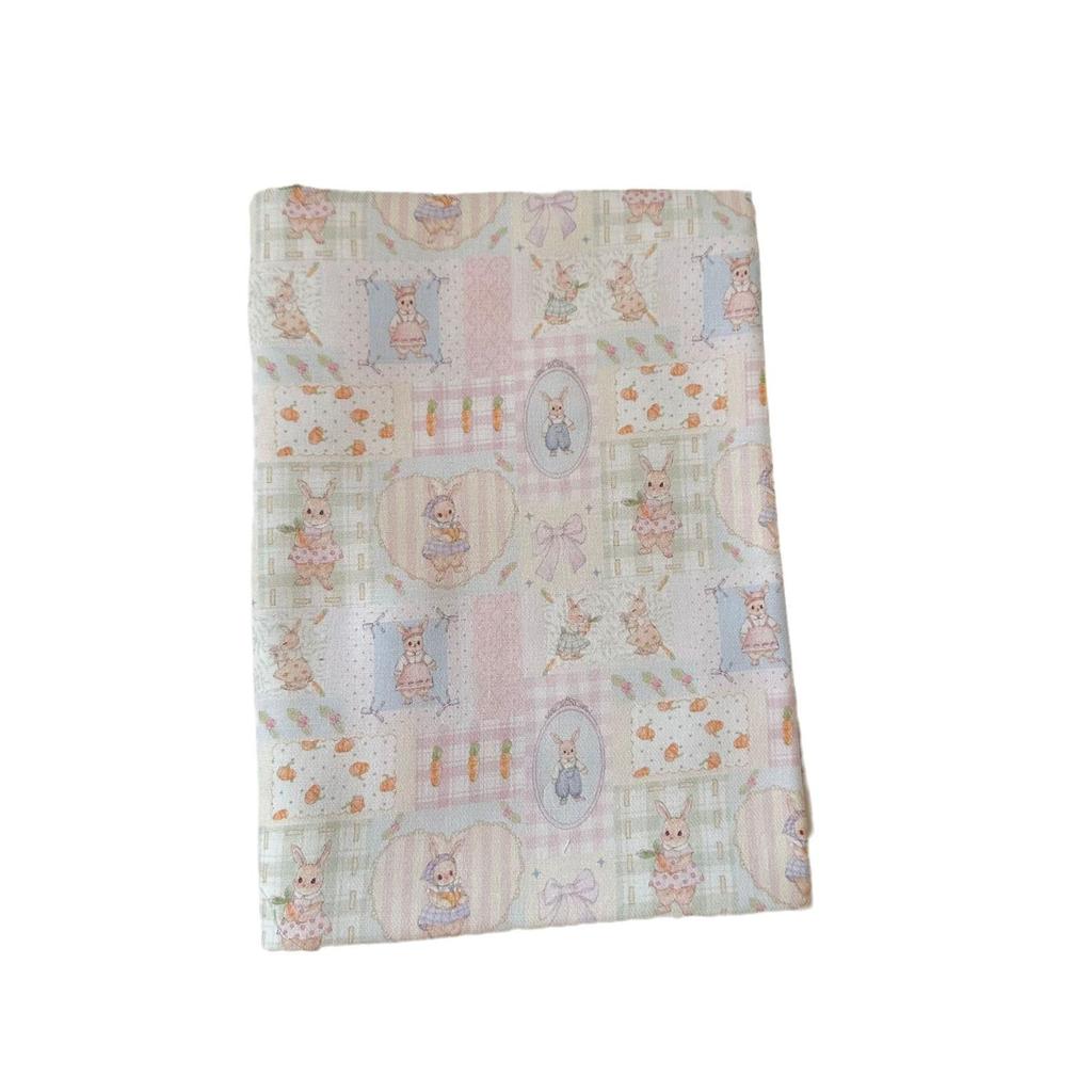 Handmade Cotton Cartoon Rabbit Print Pajamas Dress & Hair Accessories for Women and Children