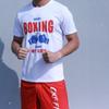2026 PrimaveraVerão Mais Vendido Novo Elemento de Boxe Estampado Casal Manga Curta Casual Solto Gola Redonda Algodão Camiseta Top