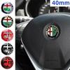 1Pc 40mm Car Steering Wheel Logo Badge Sticker for Mito Giulia Giulietta 147 156 166 159 Stelvio Sportiva 4C 8C GT