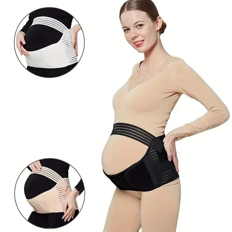 Adjustable Three-Piece Maternity Belly Support Belt - Breathable Waist Support for Pregnant Women